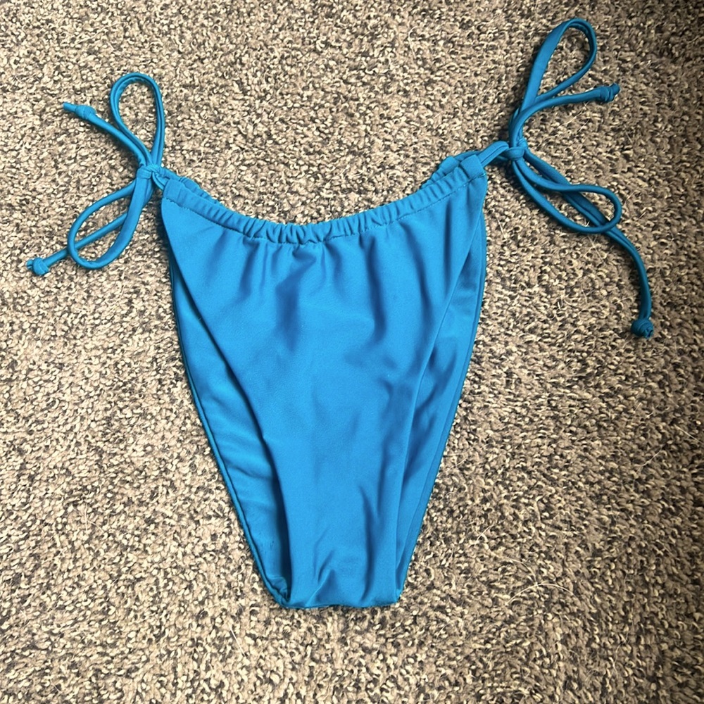 SHEIN Dark Turquoise High Bikini Bottoms Size: Small